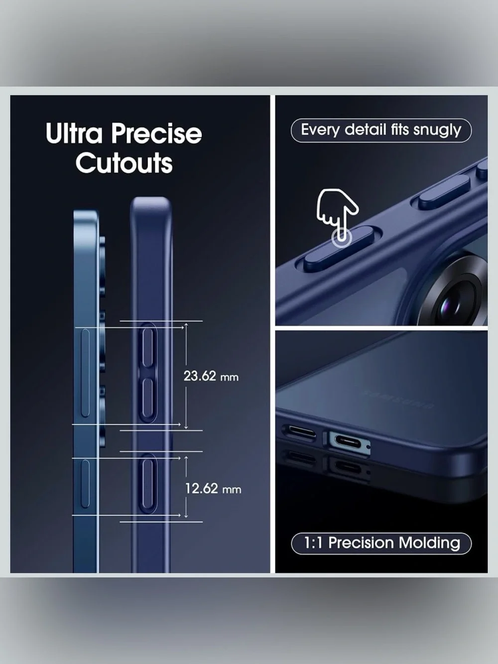 Black Frosted Phone Case for Samsung galaxy S25 plus - Protective Soft TPU Cover